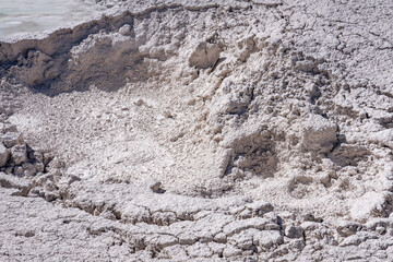 Artists Paintpots, Yellowstone National Park, Wyoming.  hot-spring deposits. Hydrothermal System area has colorful hot springs, mudpots, and small geysers.
