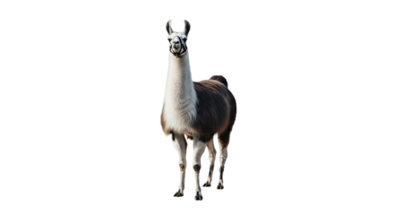 Llama Portrait on White Background