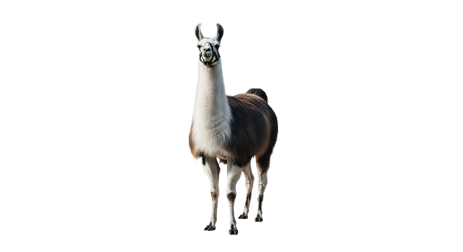 Llama Portrait on White Background