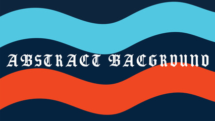 Dark blue background with wavy stripes of light blue and orange and white text abstract