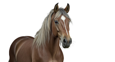 Portrait of a Horse on a Black Background, Detailed Animal Illustration