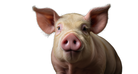 Portrait of a Pig on a Black Background