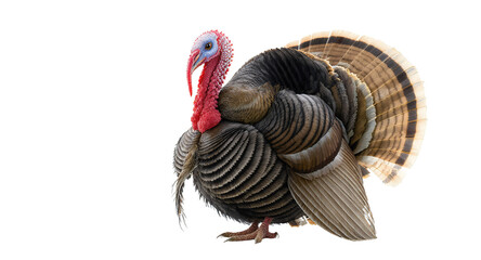 Realistic Portrait of a Colorful Bird with Striking Plumage and Red Wattle