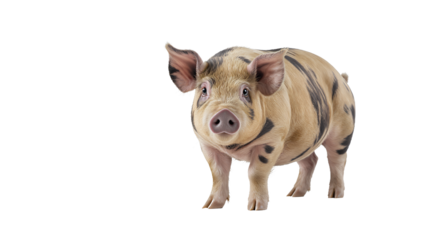 Studio Portrait of a Spotted Domestic Pig