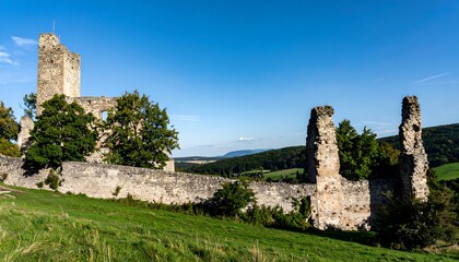 Ruined castle on a hilltop