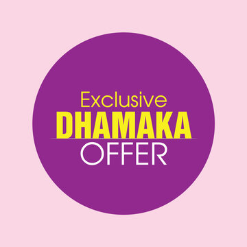 offer design, exclusive dhamaka offer vector icon