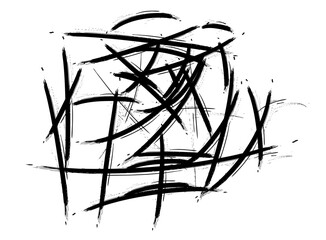 bold Dynamic Black and White Line Sketch Art – Modern Abstract Motion Drawing for Creative Backgrounds