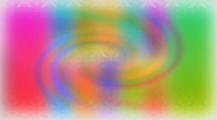 Obraz premium Colorful Swirl Pattern Abstract Design with Ornate Overlay and Soft Pastel Hues