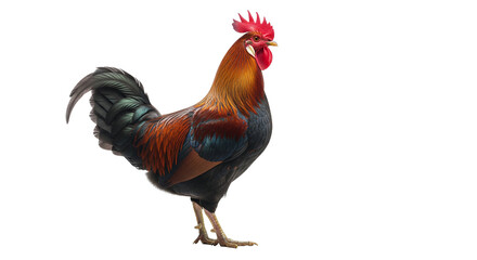 Vibrant Rooster Isolated on White Background