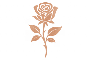 Rose gold glitter flower silhouette transparent background