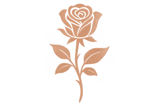 Rose gold glitter flower silhouette transparent background