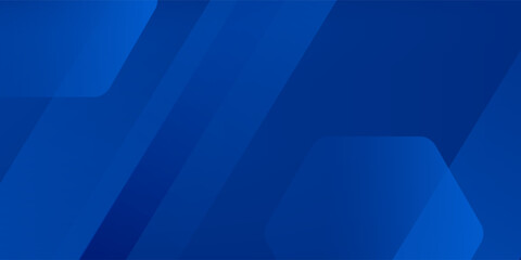 Modern abstract blue background with glowing geometric lines. Blue gradient hexagon shape design. Futuristic technology concept.