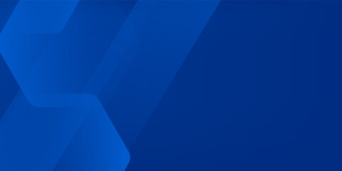 Modern abstract blue background with glowing geometric lines. Blue gradient hexagon shape design. Futuristic technology concept.