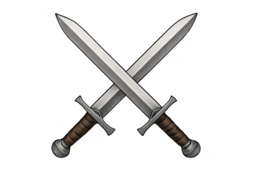 Crossed medieval swords representing combat and heraldry concept