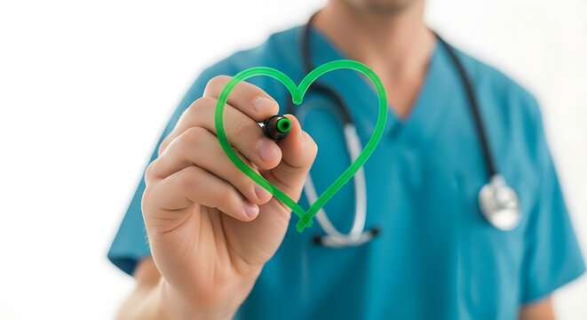 World mental health day medical professional drawing heart shape for healthcare love and support concept idea image design - Powered by Adobe