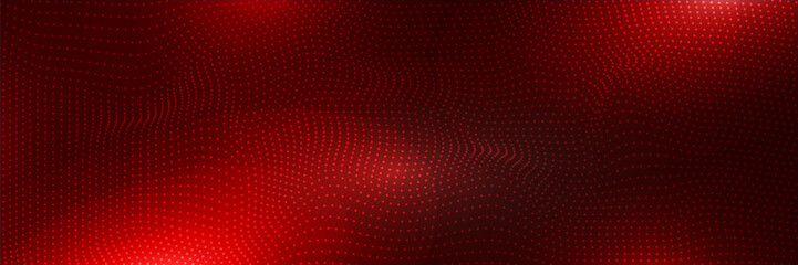 Futuristic point wave of particles. Visualization of sound waves. Technology or science banner. Abstract digital 3D wave. Vector illustration.