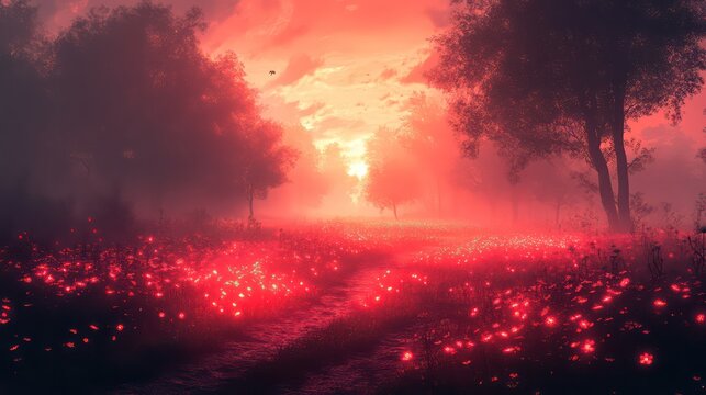 Fluffy baby compy chases a glowing bug across a soft prehistoric meadow.