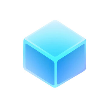 AI Image The mesmerizing blue cube floats in stark contrast against the encompassing obsidian void