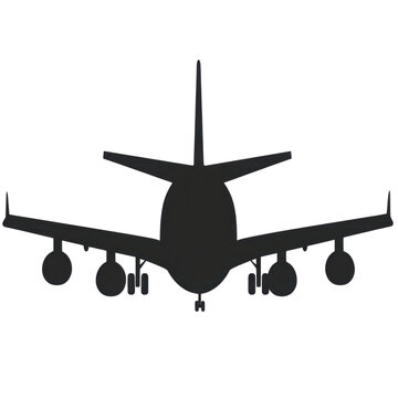 AI Image A striking silhouette of a jet airliner against a stark black backdrop creates an