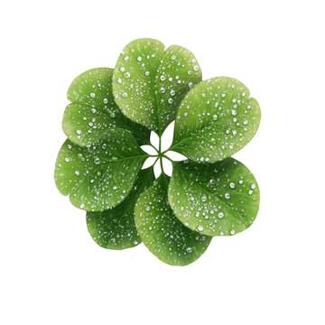 AI Image Green botanical bloom with dewdrop embellishments on a stark black backdrop, showcasing a