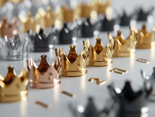 Golden and Silver Crowns Symbolizing Success and Leadership