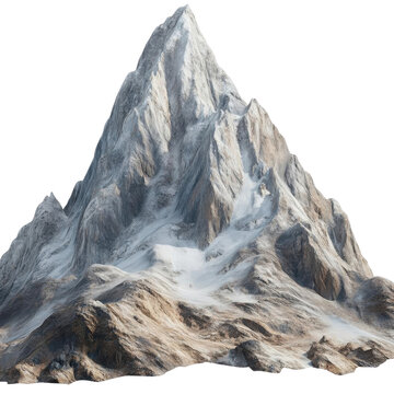 AI Image depicting a Majestic Snowy Mountain Peak Towering Against a Stark Black Backdrop Landscape