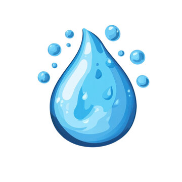 AI Image depicts a captivating cartoonish water droplet suspended in darkness, surrounded by