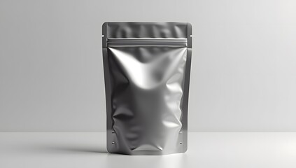 Silver mylar bag with transparent background