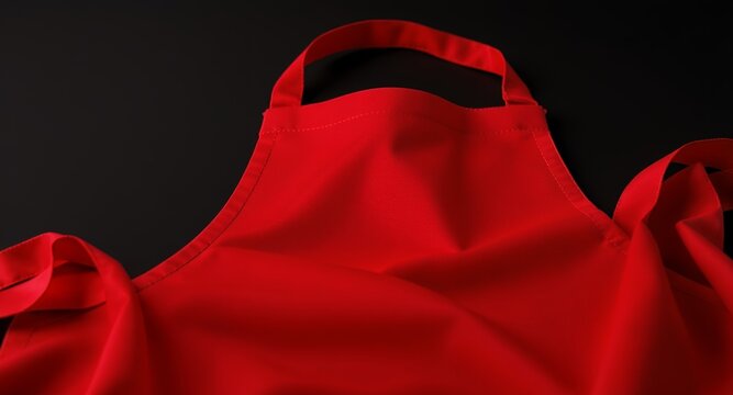 Red Apron on Dark Background - Powered by Adobe