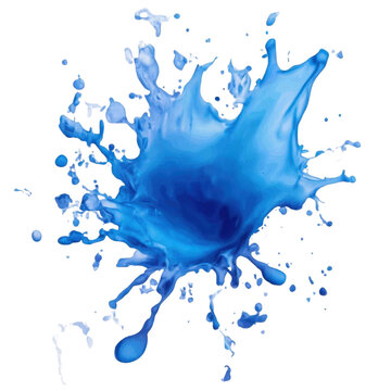 AI Image A Vibrant Bloom of Azure Liquid Splashing Against a Dark Void creating a captivating