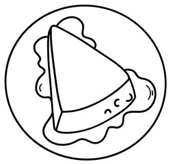 Flan | Dessert | Mexican Food | Sweets | Black and White | Outline 