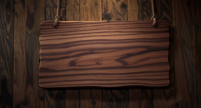 Wooden Sign Hanging on a Wooden Wall