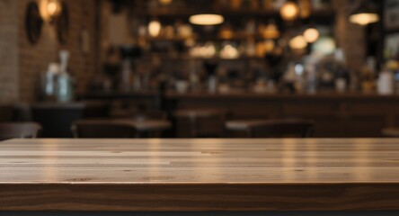 Wooden Tabletop with Blurred Background