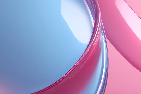 Glossy blue and pink 3D glass spheres abstract minimal digital background for modern creative design, soft pastel color reflections and futuristic artistic visuals

