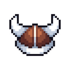 Fototapeta premium this viking hat icon in pixel art with simple color and white background ,this item good for presentations, stickers, icons, t shirt design,game asset,logo and your project.