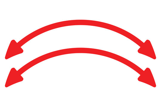 Double Sided wave curved long Arrow icon, two sided wave long arrow icon, double curved arrow icon, vector illustration.