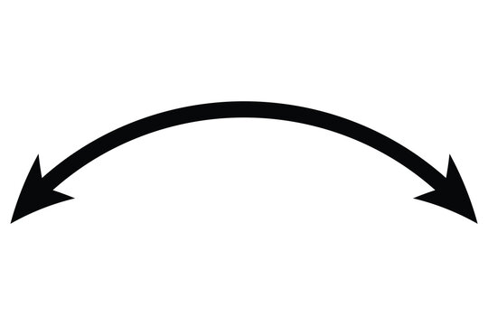 Double Sided wave curved long Arrow icon, two sided wave long arrow icon, double curved arrow icon, vector illustration.