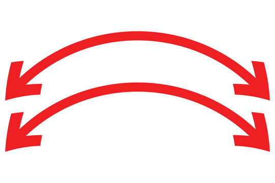 Double Sided wave curved long Arrow icon, two sided wave long arrow icon, double curved arrow icon, vector illustration.
