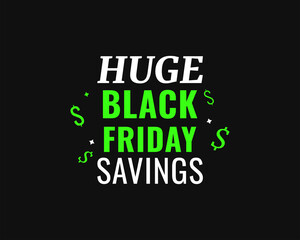 Naklejka premium huge black friday savings poster design