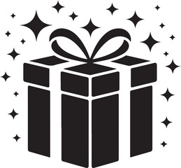 Black Friday Gift Box Silhouette Vector