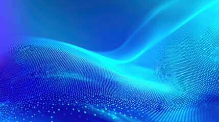 Luminous Blue Gradient Waves Background with Digital Flow