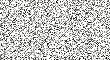 A dense, intricate abstract pattern composed of many small, dark swirling and curved shapes on a light background.