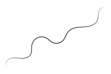 squiggle wave and wavy curve thin line icon, abstract wave line icon.