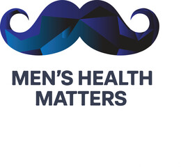Mens Health Matters Awareness Concept with Stylish Mustache Illustration