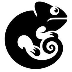 Simple chameleon logo silhouette © Breck