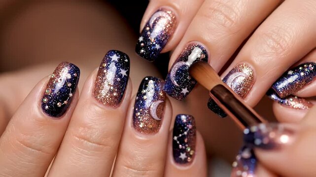 Celestial Nail Art - A Cosmic Manicure Journey.