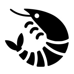 Simple shrimp logo silhouette