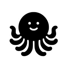 Cute octopus logo silhouette