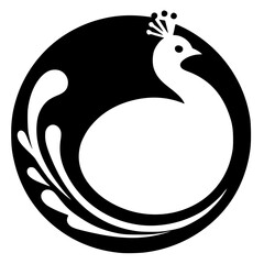 Simple peacock logo vector design