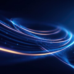 Abstract Blue Light Trails in Motion